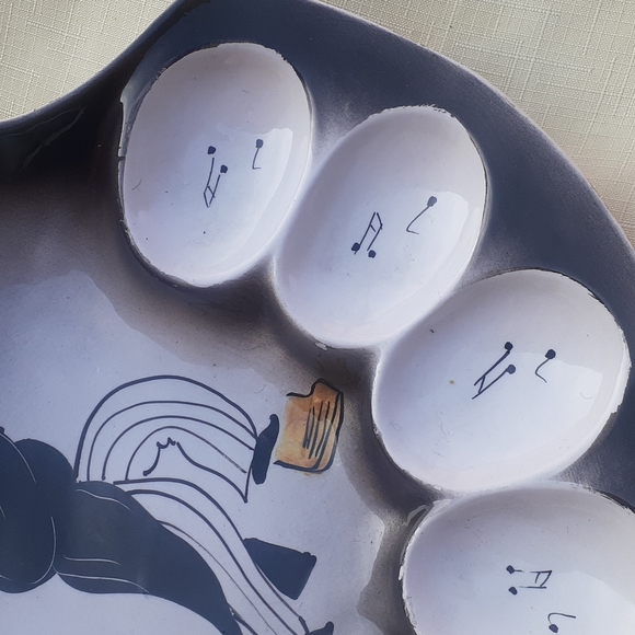 Vintage Musical Notes design Egg Platter Italy - Picture 2 of 7